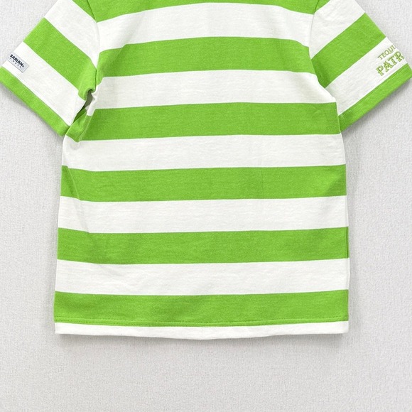 BARBARIAN RUGBY WEAR Womens Polo Shirt Medium Green White Stripe Patron Bee NEW - Picture 4 of 14